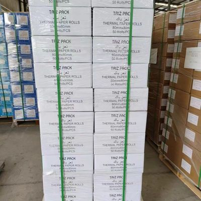 Papel térmico de imagen azul-negro 45-70GSM Jumbo Roll para billetes/fax/ATM en el sector industrial