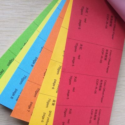 Papel de rastreo de 55 a 150 gramos de color rojo/amarillo/verde/rosa Papel offset sin madera/papel de fianza