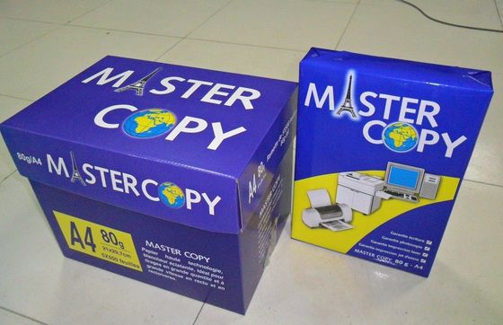 Papel de copia blanco A4 75gm 80gm Hecho de 100% de pasta de madera virgen para escribir y copiar
