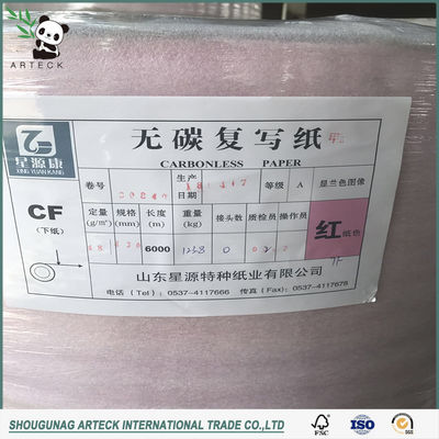 48-80 gm Papel sin carbono de color de pulpa de madera virgen para la fabricación de rollos de papel