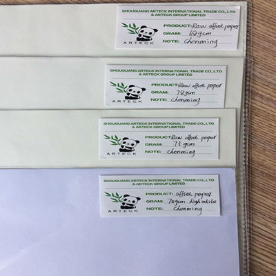 Papel offset sin madera para portátil 98%-110% Brillo Químico industrial
