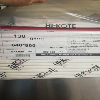 Papel de fianza de 65-133 gramos Hi-Kote C2S Gloss/Art Coated Paper de APP