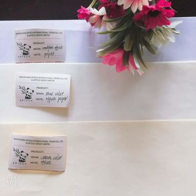 Papel offset sin revestimiento de dos lados sin madera con celulosa de madera virgen en el mejor de los casos