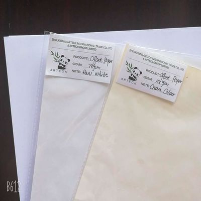 Papel offset sin revestimiento de dos lados sin madera con celulosa de madera virgen en el mejor de los casos