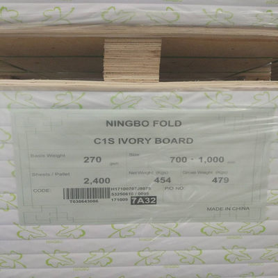 Tabla de marfil recubrida de Ningbo Fold C1S 190-400gm para impresión profesional con láser