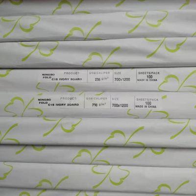 Tabla de marfil recubrida de Ningbo Fold C1S 190-400gm para impresión profesional con láser
